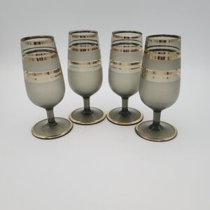 Vintage Czech Frosted Cordial Glasses